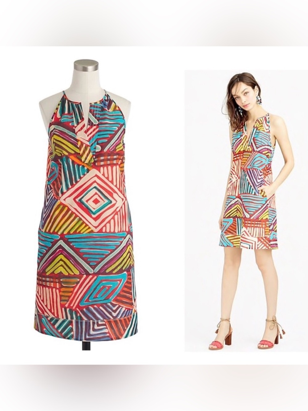 J. Crew Collection Geo Brushstroke Sundress